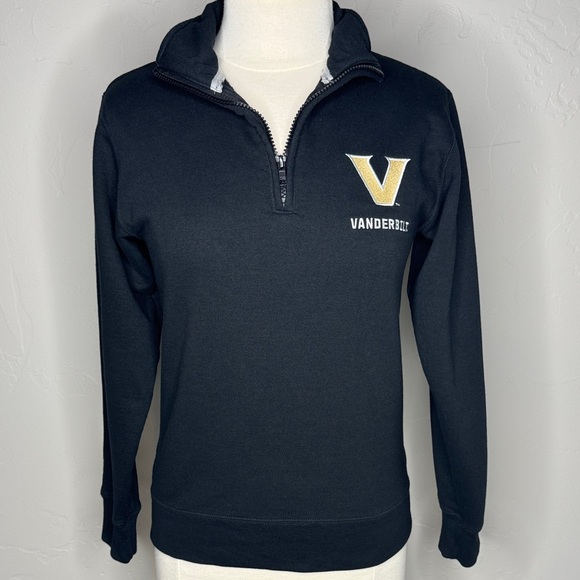 Champion Vanderbilt Black Quarter-Zip Sweatshirt - Picture 1 of 8